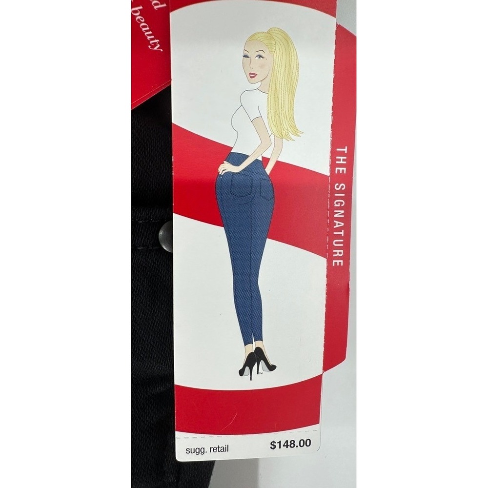 Spanx The Signature Straight Jeans Womens 29 Black High Rise Pull On FD2114 - Picture 3 of 7